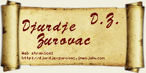 Đurđe Zurovac vizit kartica
